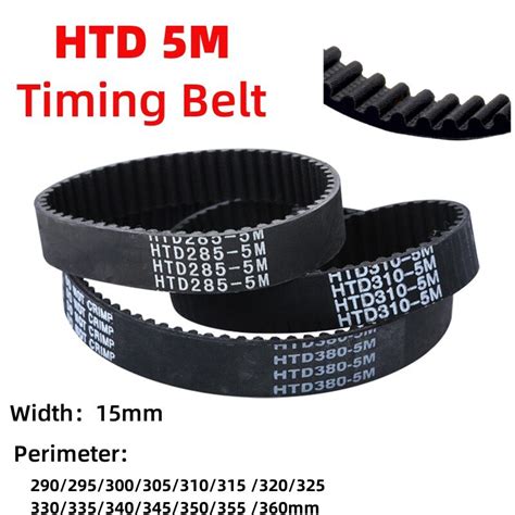 HTD 5M Timing Belt Pitch 5mm Width 15mm Closed Rubber Drive Belts