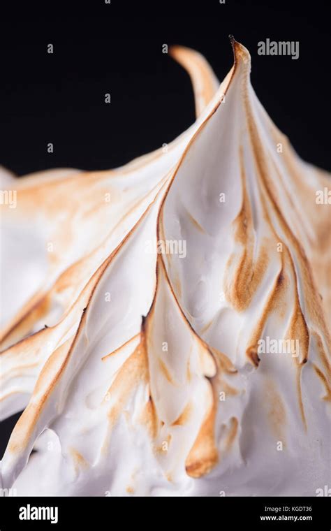 Baked Alaska Desert On Black Background Stock Photo Alamy