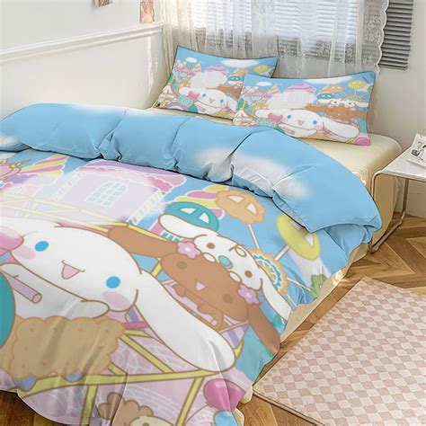 Cinnamoroll Kids Bedding Set 3 Piece Set Cartoon Double Sided Printing