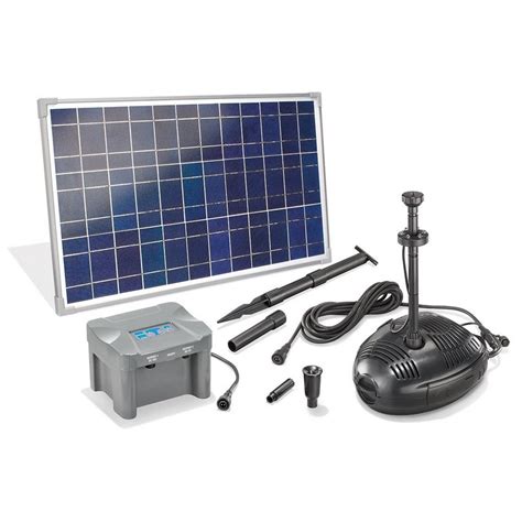 Kit Pompe Solaire Bassin Roma Led Avec Batterie Et Anneau Led 1300L