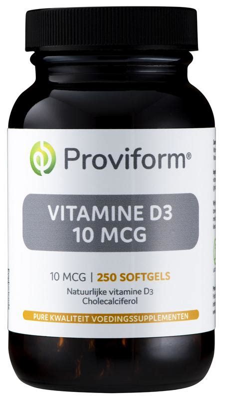 Vitamine D3 10 Mcg 250 Softgels Proviform Nova Vitae