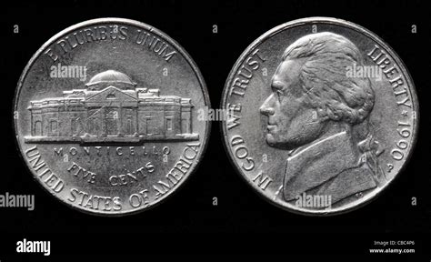 5 cents coin, USA, 1990 Stock Photo - Alamy