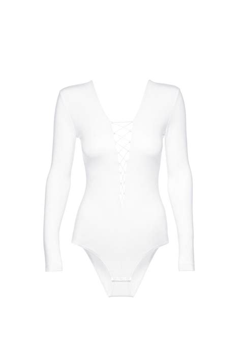 Alexander Wang ‎modal Spandex Long Sleeve Bodysuit ‎ ‎top‎ Official Site