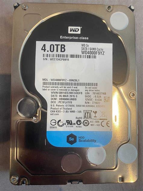 Жесткий диск HDD WD Black 4 TB 3 5 SATA 64 Mb Cache WD4000F9YZ 1 900