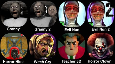 Granny Granny 2 Evil Nun Evil Nun 2 Horror Hide Witch Cry Scary