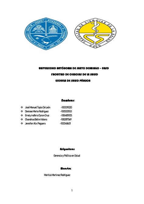 Unidad Gerencia Y Pol Tica En Salud De La Universidad Aut Noma De