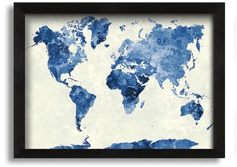 Longshore Tides Map Of The World Picture Frame Graphic Art On