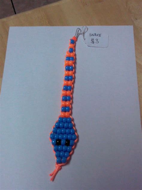 This Is A Snake Made From Pony Beads And Satin Cord It Hangs On Purses