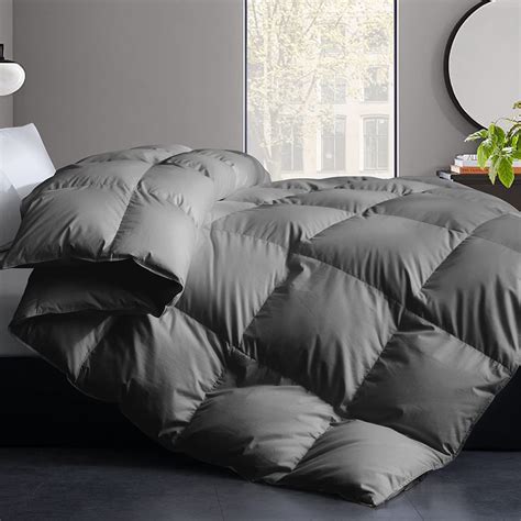 Cosybay Cotton Quilted Grey Feather Comforter Filled with Feather ...