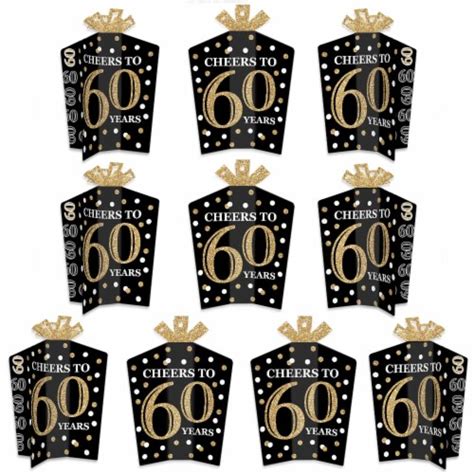 Big Dot Of Happiness Adult 60th Birthday Gold Table Decor Fold