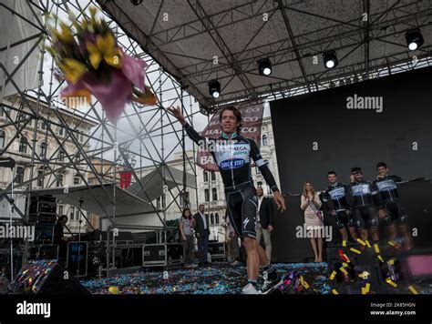 Rigoberto Uran Uran of Omega Pharma - Quick-Step Cycling Team throws ...