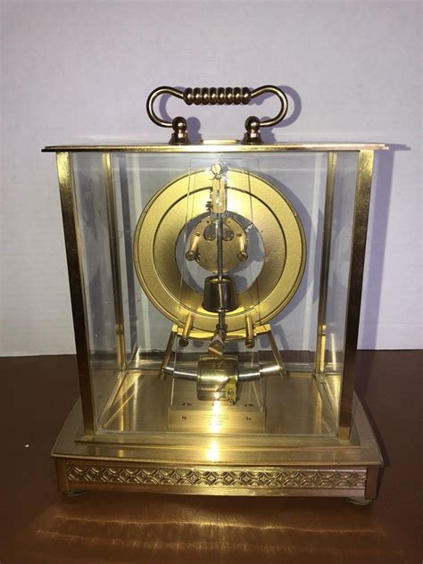 Seth Thomas Clock Glass Pendulum Mantle Brass Vintage Works Great