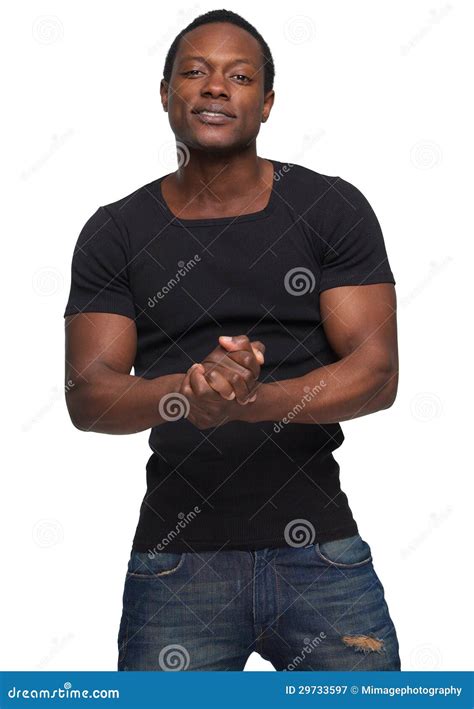 Handsome African American Man With Hands Together Stock Image Image 29733597