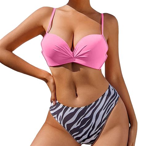 Women High Waisted Bikini Push Up Two Piece Swimsuits Vintage Swimsuit