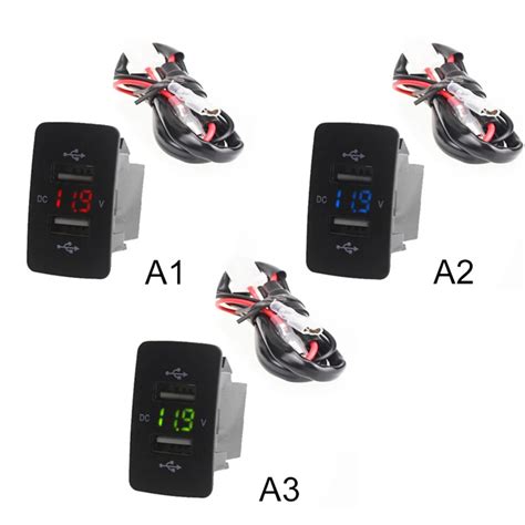 V V Dual Usb Auto Ladeger T Port Auto Adapter Led Voltmeter Buchse