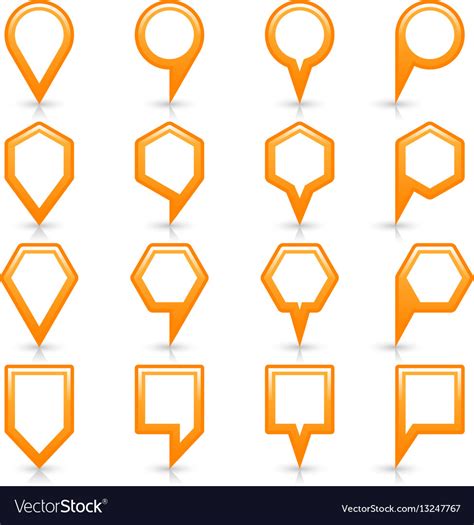 Flat Orange Color Map Pin Sign Location Icon Vector Image