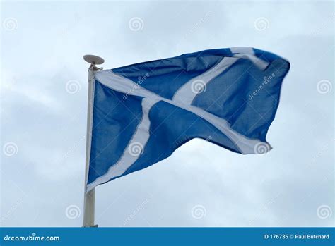 Scottish Saltire Flag In Motion Stock Image - Image: 176735