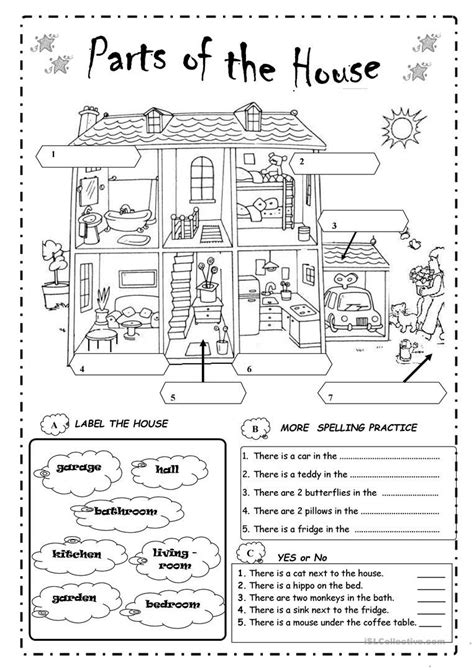 Parts Of The House Worksheet - Teach child how to read: Parts Of The House Printable Worksheets Pdf