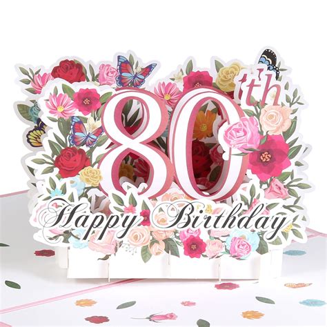 Buy Homanga 80th Birthday Pop Up Card Happy 80th Birthday Card For Her Women Wife 80th