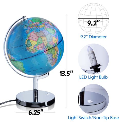 Usa Toyz Led Globe Of The World 3 In 1 World Globe Constellation