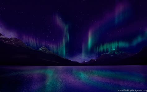 Blue And Purple Aurora Borealis Wallpaper. Desktop Background