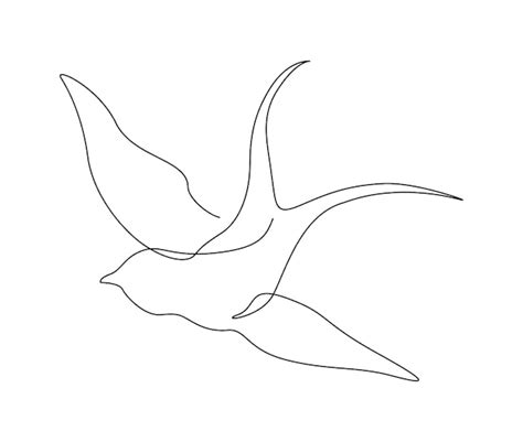 Premium Vector Continuous One Line Drawing Of Flying Swallow Bird