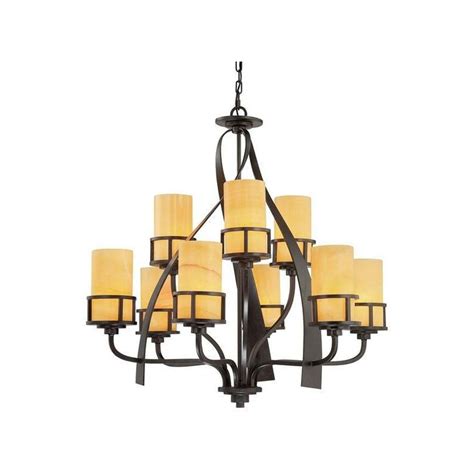 Elstead Kyle 9 Light Multi Arm Chandelier Imperial Bronze Finish E27