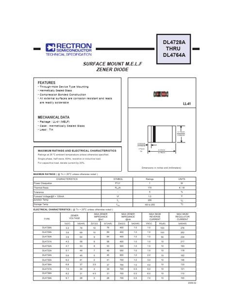 DL4730A Rectron DIODE Hoja de datos Ficha técnica Distribuidor