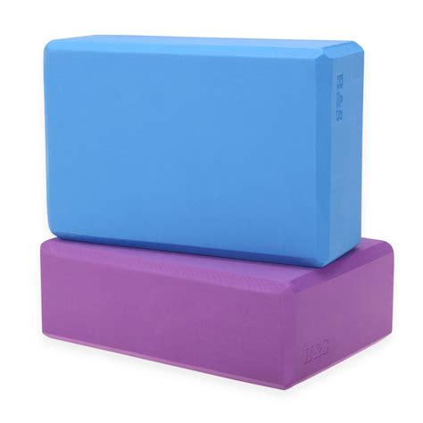 Hands High Density Yoga Blocks Set Of 2 Purple And Blue Firm Eva Foam