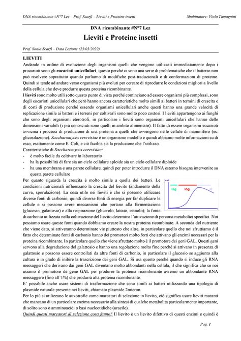 Tecnologie Del Dna Ricombinante Dna Ricombinante N