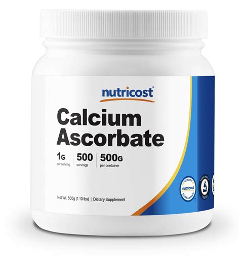 Nutricost Calcium Ascorbate Vitamin C Powder 500g Non Gmo Soy Free 500 Servings Walmart