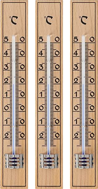 Lantelme Lot De Thermom Tres Analogiques En Bois De H Tre Pour