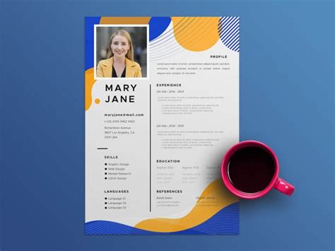 Free Vertical Resume Template For Professional Impression