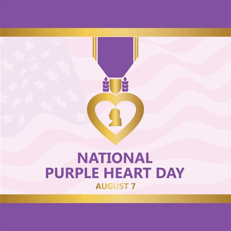 National Purple Heart Day August 7 Holiday Concept Template For