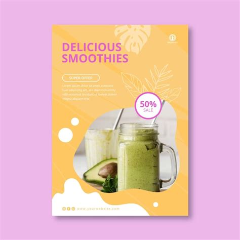 Free Vector Smoothies Bar Vertical Flyer Template