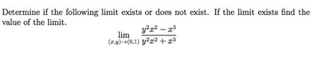 Solved Determine If The Following Limit Exists Or Does Not