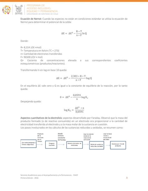 Electroquímica Celdas Ecuación De Nerst Leyes De Faraday