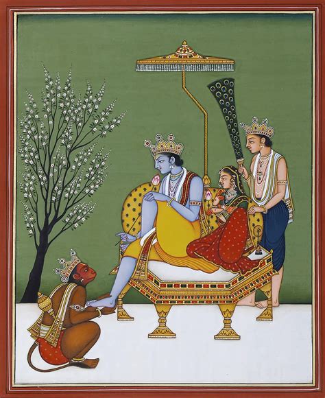 Rama, Sita, Lakshmana and Hanuman | Exotic India Art