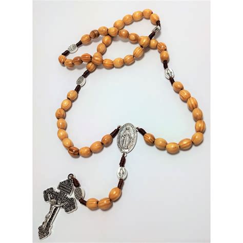 Rosary Olive Wood Thread Our Lady Of Miraculous Shopee Philippines