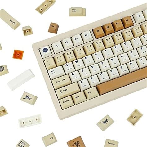 Amazon Keys Cream Keycaps Set Retro Beige Pbt Cherry Profile