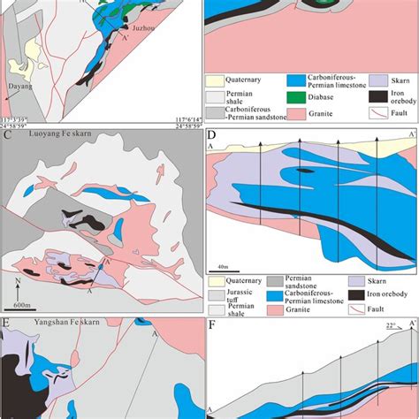 A Simplified Geologic Map Of The Makeng Fe Skarn Deposit B A