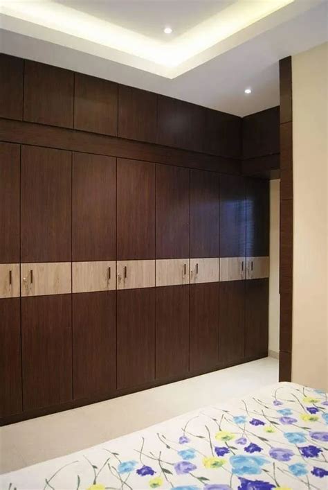 Plain Wooden Brown Hinged Modular Wardrobe For Home At Rs Sq Ft In