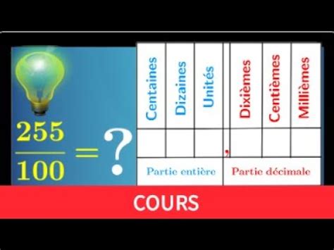 passer de fraction décimale en écriture décimale nombres décimaux