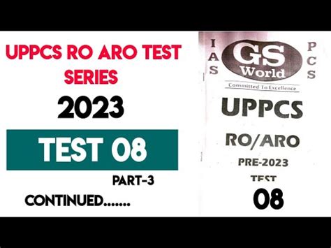 Test Part Uppcs Ro Aro Test Series Gs World Ro Aro