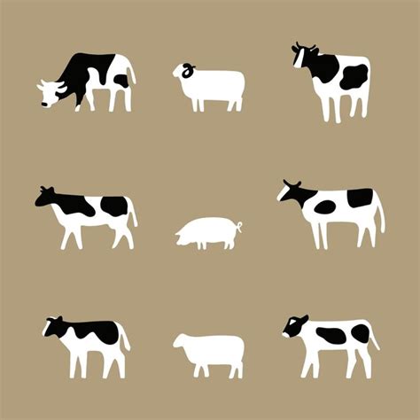 Premium Vector | Cattle Set