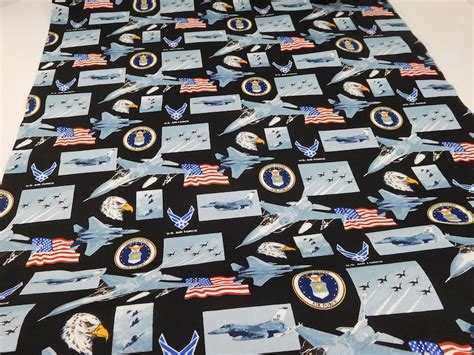 1060 Us Air Force Cotton Fabric By The Yard Sykel Military Etsy