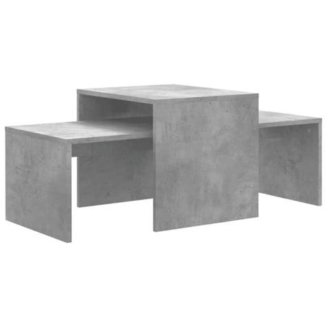 Ensemble de tables basses Pwshymi Moderne Gris béton Aggloméré