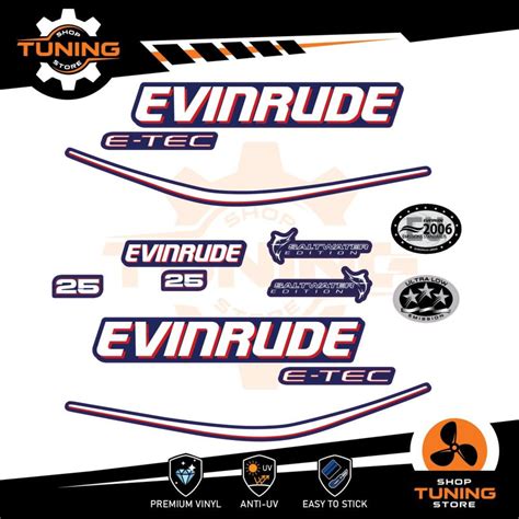 Kit Stickers Marine Engine Outboard Evinrude E Tec Hp Hp Etsy Uk