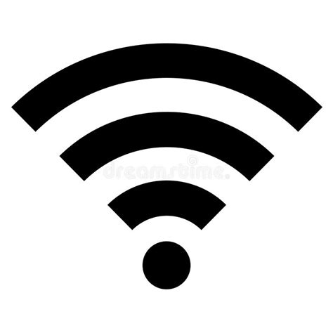 Icono Negro Del Símbolo Del Wifi Aislado En Un Fondo Blanco Stock de