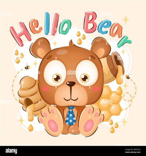 Cute Honey Bear Cartoon Character Stock Vector Image And Art Alamy